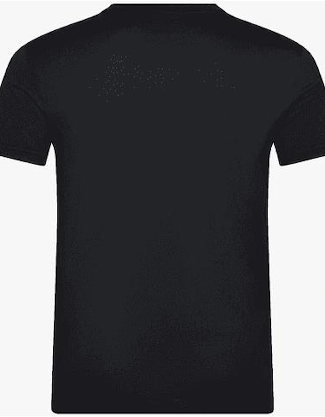Cotton Rubber Logo Round Neck Black T-Shirt