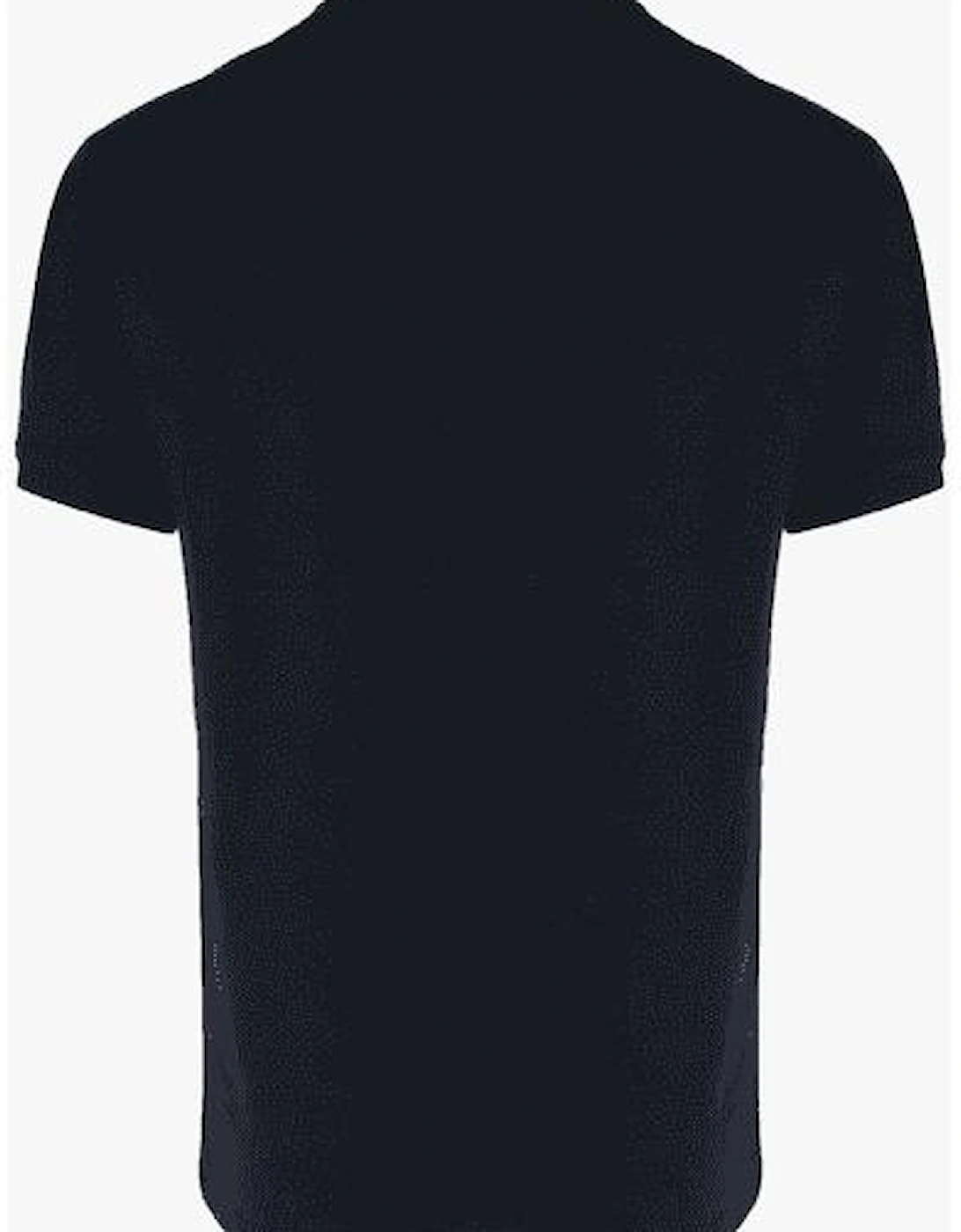 Cotton Tape Logo Round Neck Navy T-Shirt