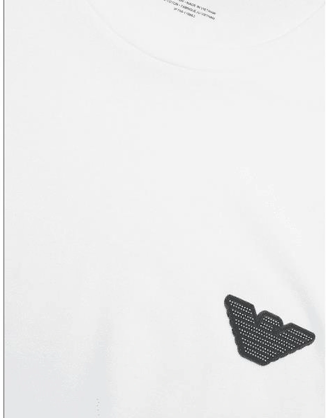 Cotton Rubber Logo Round Neck White T-Shirt