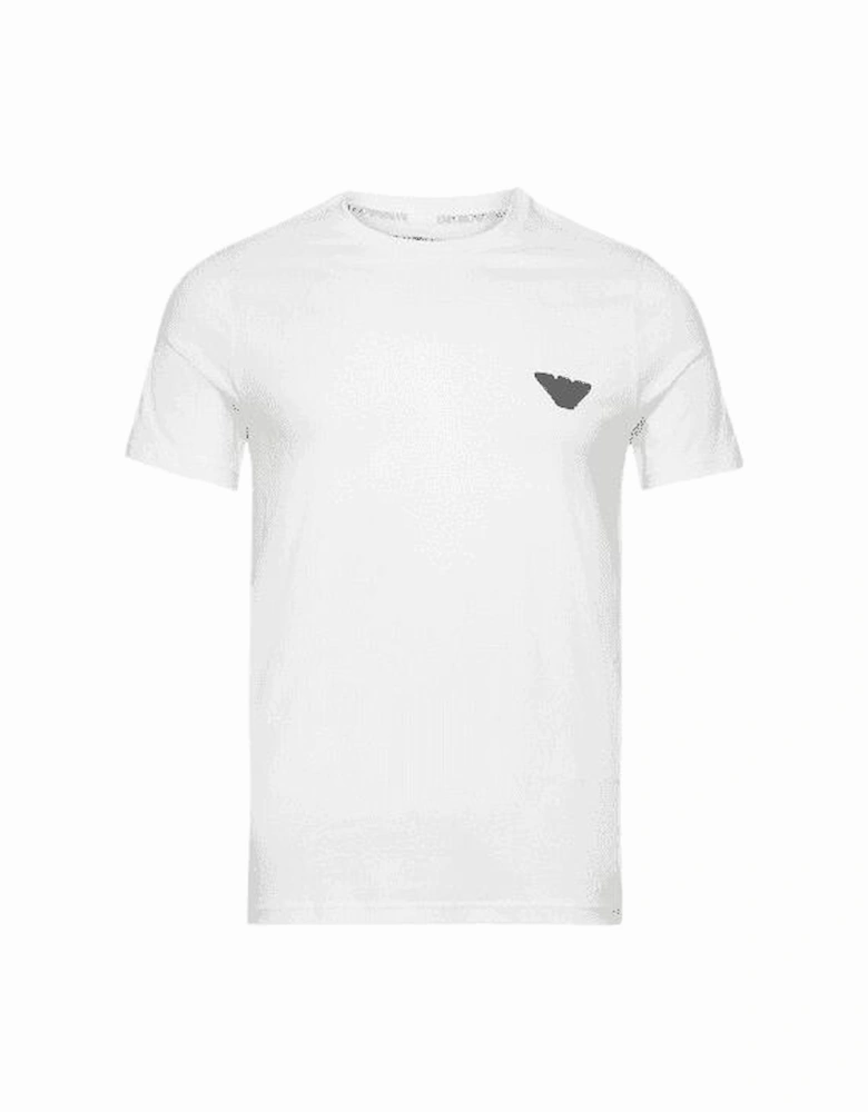 Cotton Rubber Logo Round Neck White T-Shirt