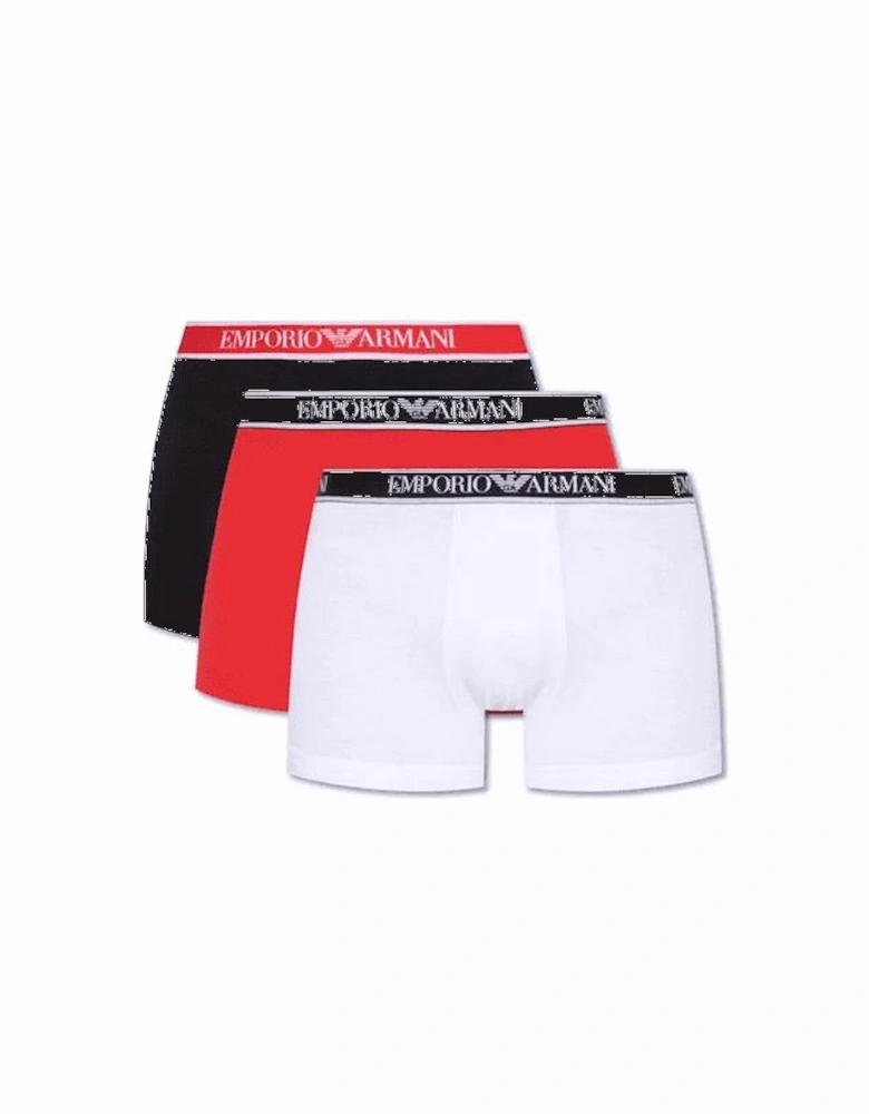 Cotton White/Red/Black Trunks Boxer