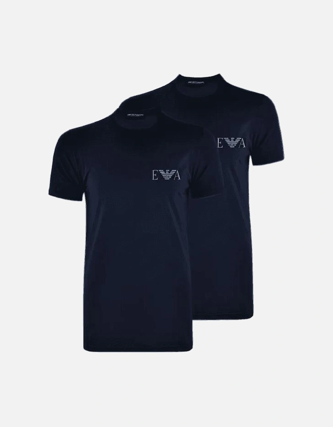Cotton 2-Pack Round Neck EA Logo Navy T-Shirt, 3 of 2