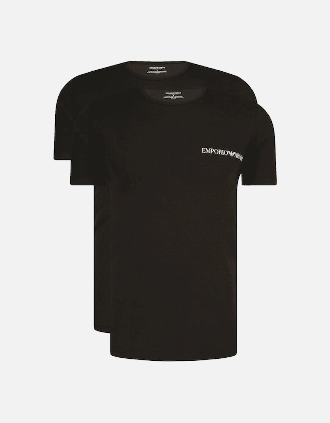 Cotton 2-Pack Round Neck EA Logo Black T-Shirt, 2 of 1