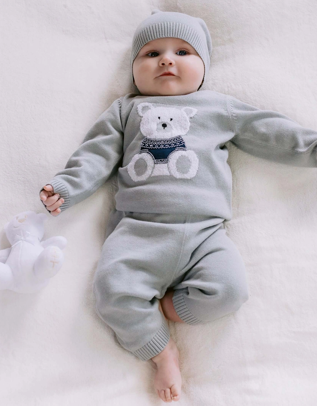 Baby Boys Grey Enzo Knitted Set