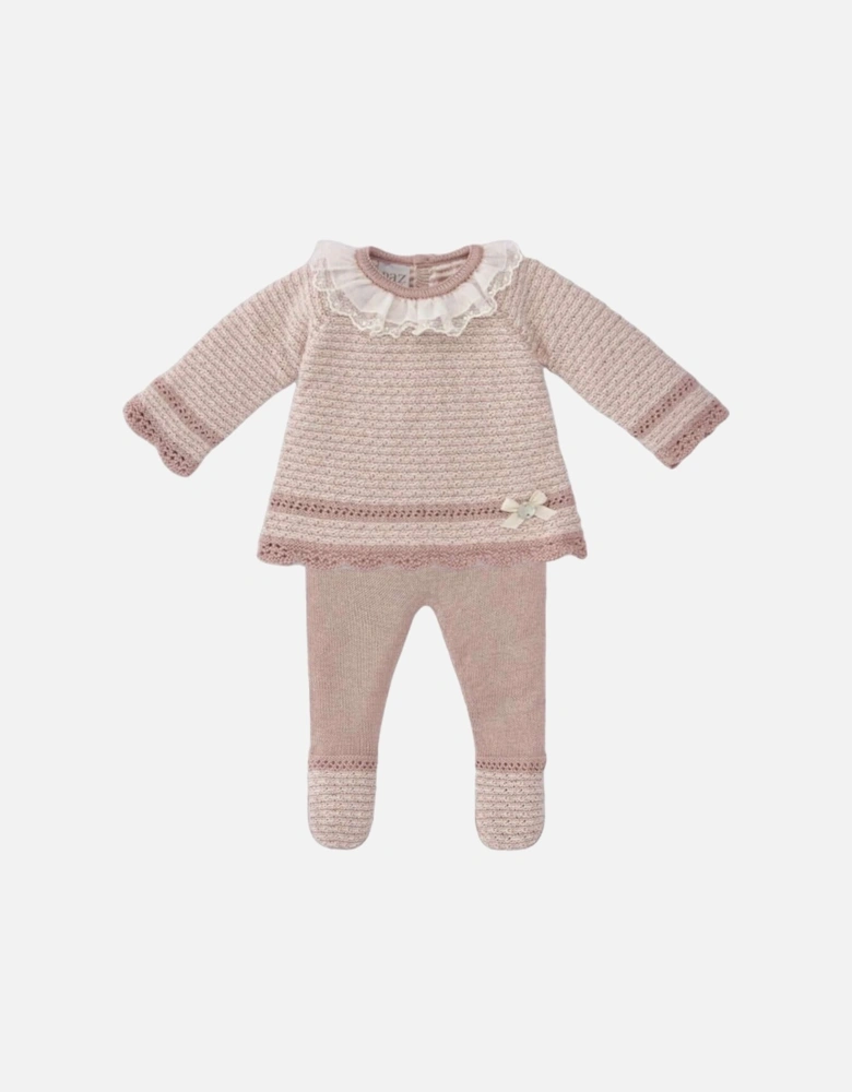 Baby Girls Rose Pink Knitted Set