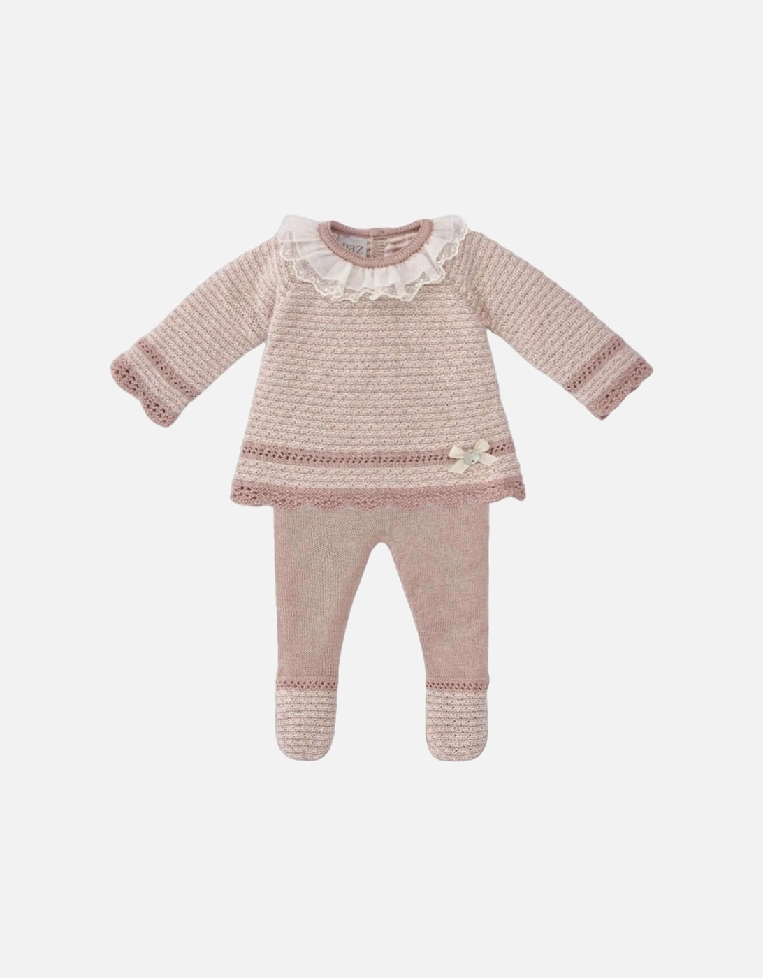 Baby Girls Rose Pink Knitted Set, 4 of 3