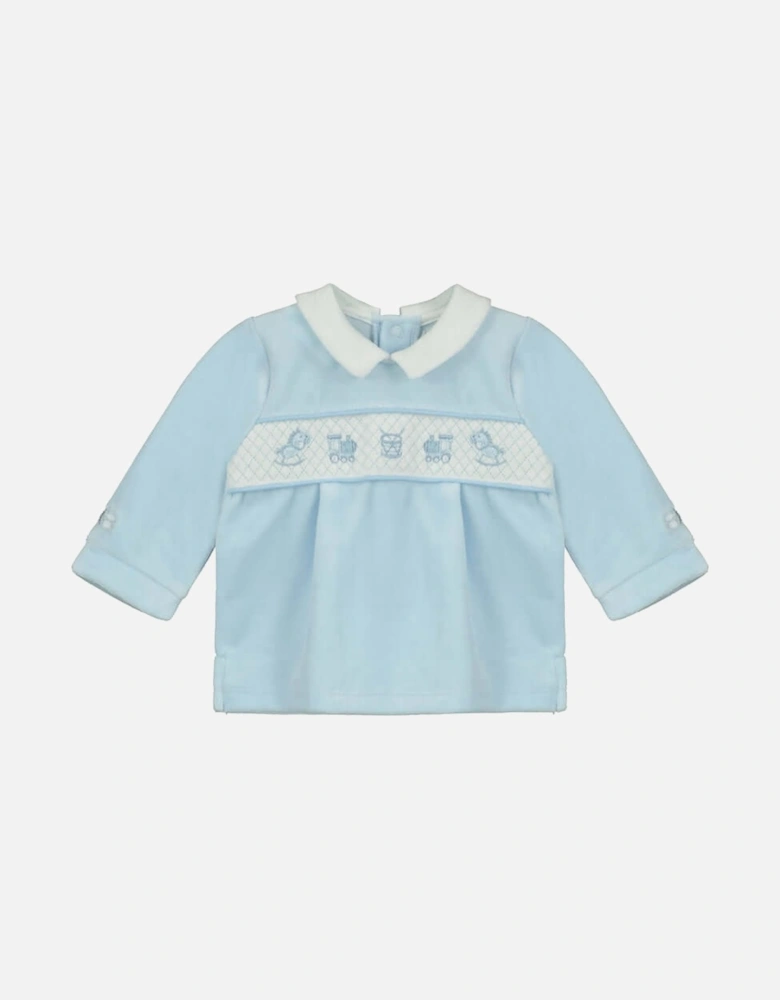 Baby Boys Blue Edgar Velour Set