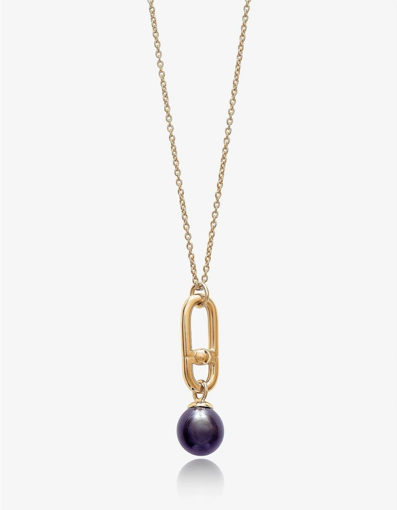 Rachel Jackson Stellar Hardware Black Pearl Necklace