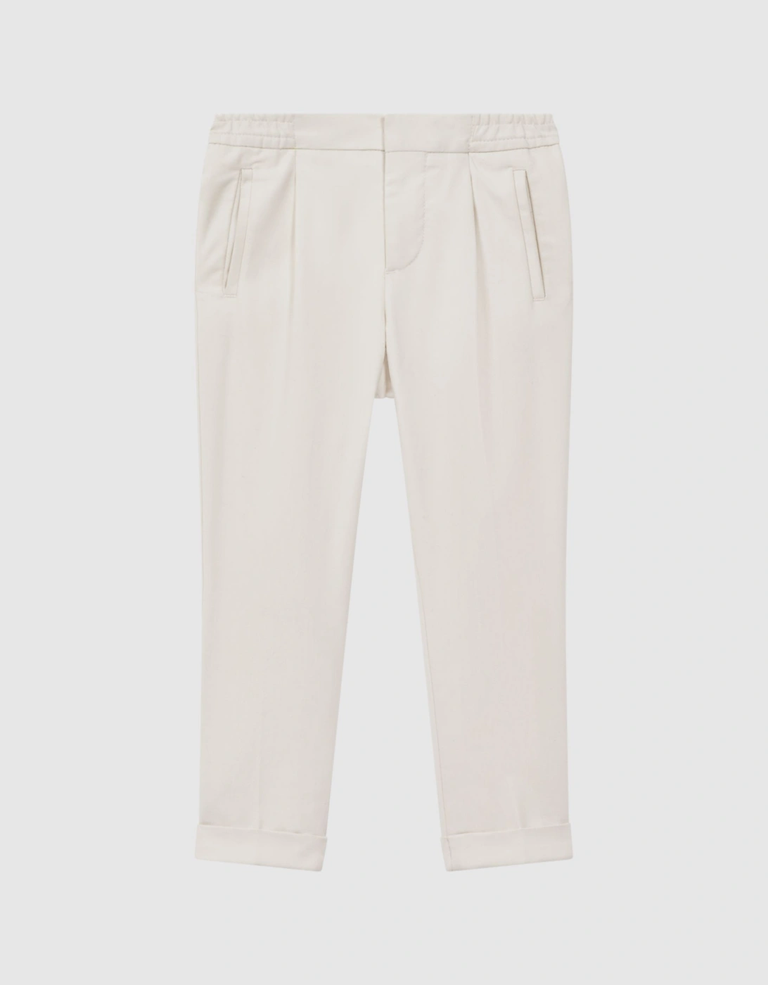 Relaxed Elasticated Trousers with Turn-Ups, 2 of 1