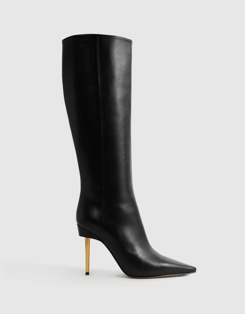 Atelier Italian Leather Heeled Knee-High Boots