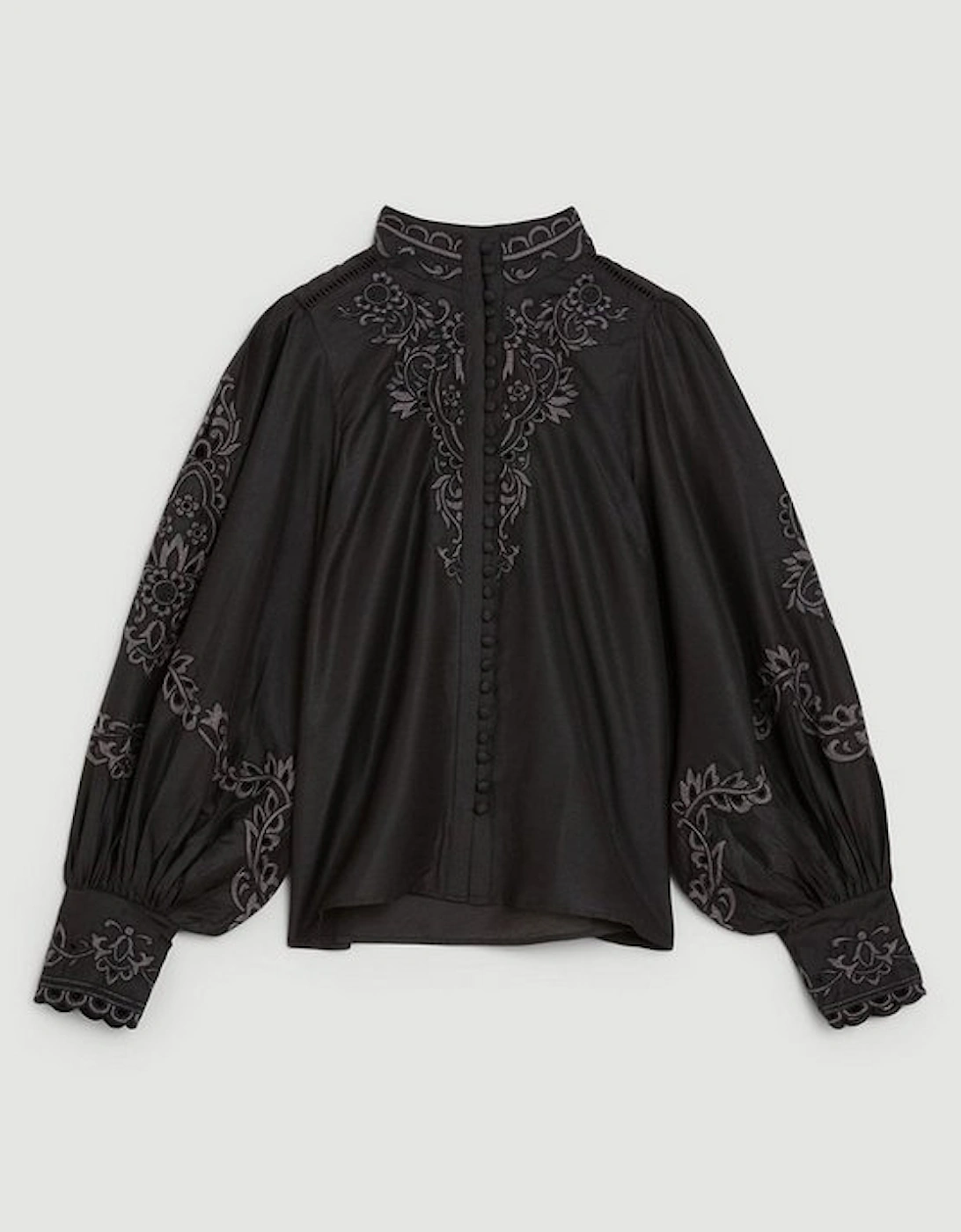 Lydia Millen Cotton Embroidered Woven Blouse