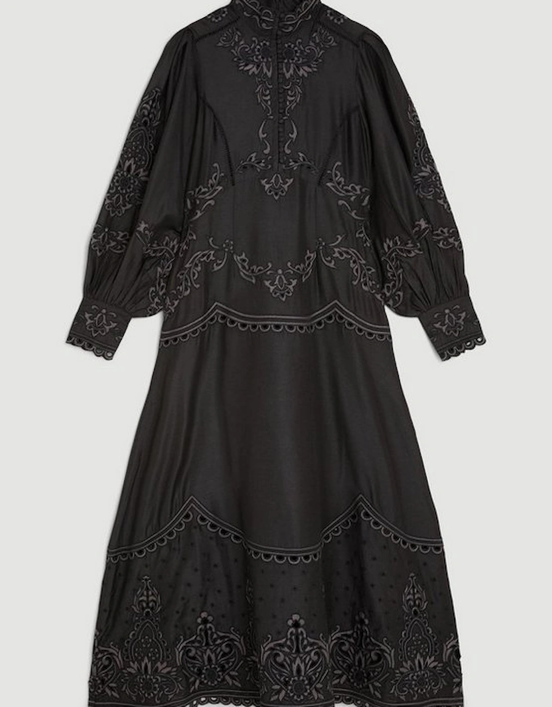 Lydia Millen Cotton Cutwork Embroidered Woven Maxi Dress