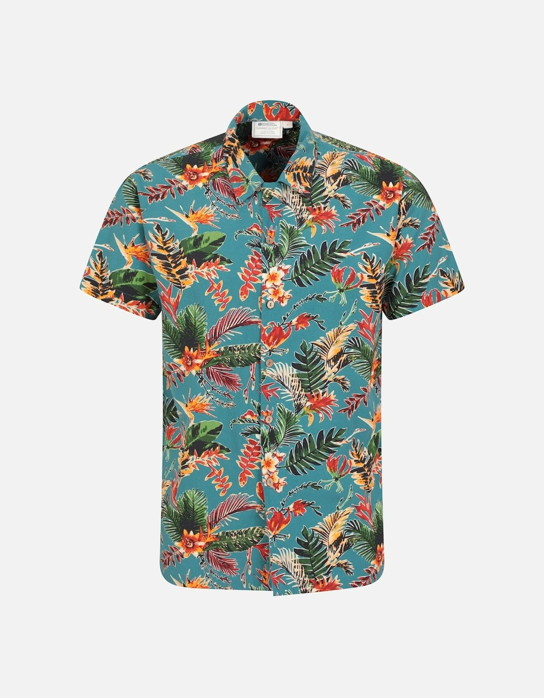 Mens Leaf Print Beach Shirt, 6 of 5