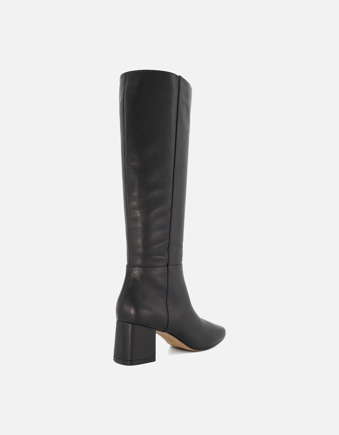 Ladies Signature - Block-Heeled Leather Knee-High Boots