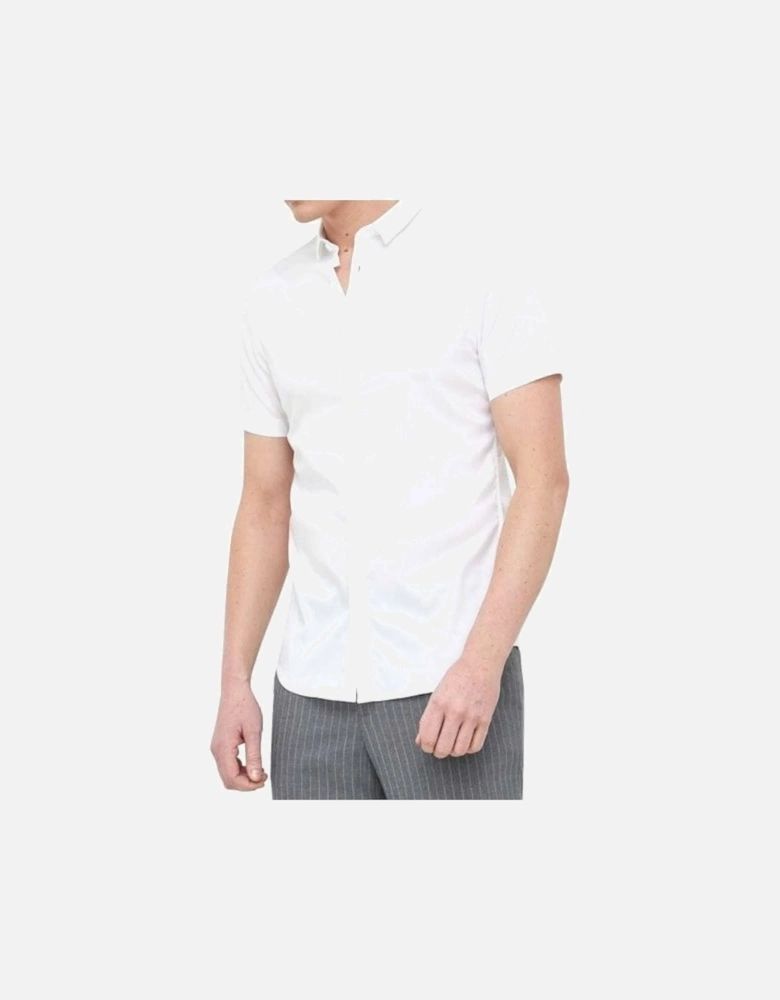 Lyocell Bi-Stretch Short Sleeve White Shirt