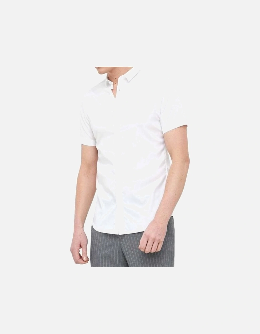 Lyocell Bi-Stretch Short Sleeve White Shirt, 3 of 2