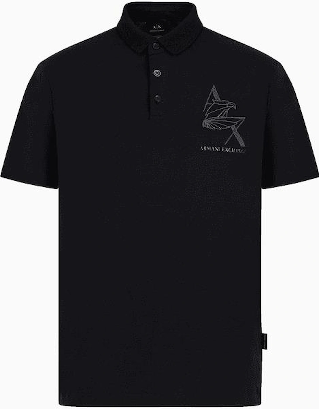 Cotton Embroidered Eagle Logo Black Polo Shirt, 3 of 2