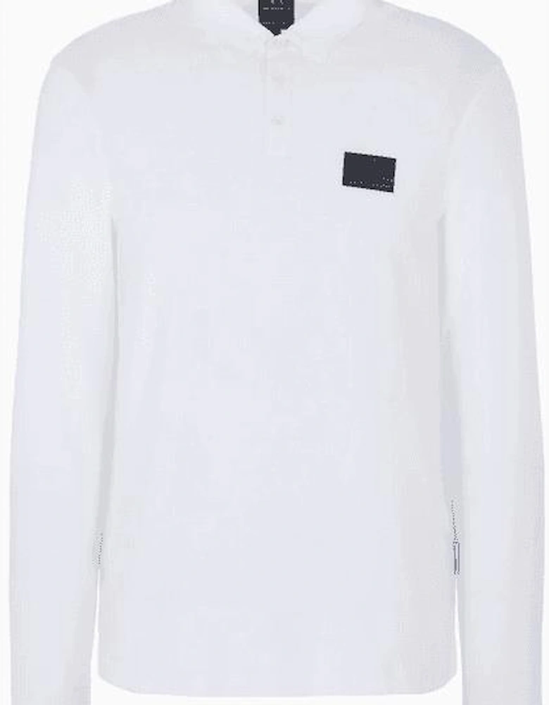 Cotton Rubber Patch Logo White Polo Shirt