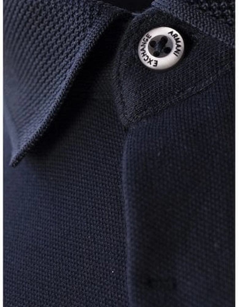 Cotton Long Sleeve Navy Polo Shirt