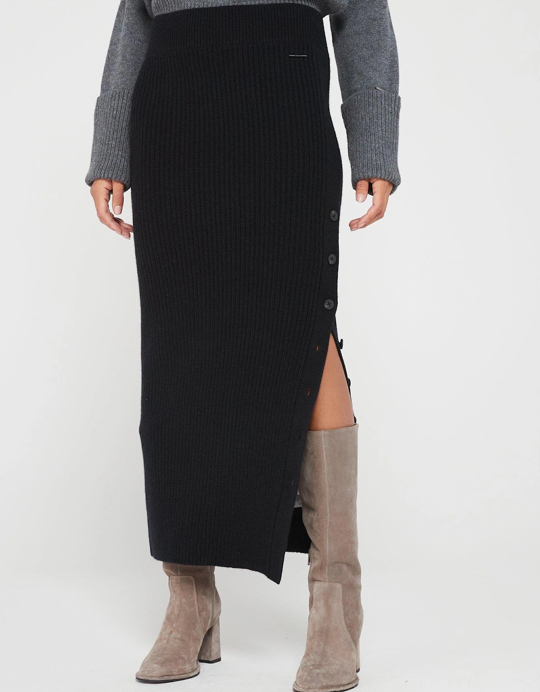 Wool Maxi Skirt - Black, 3 of 2