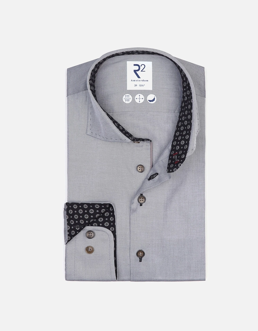 Grey Shirt With Stitched Collar Detail, 5 of 4
