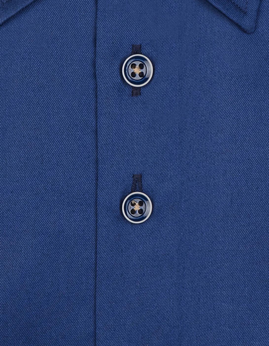 Hidden Button-Down Blue Shirt