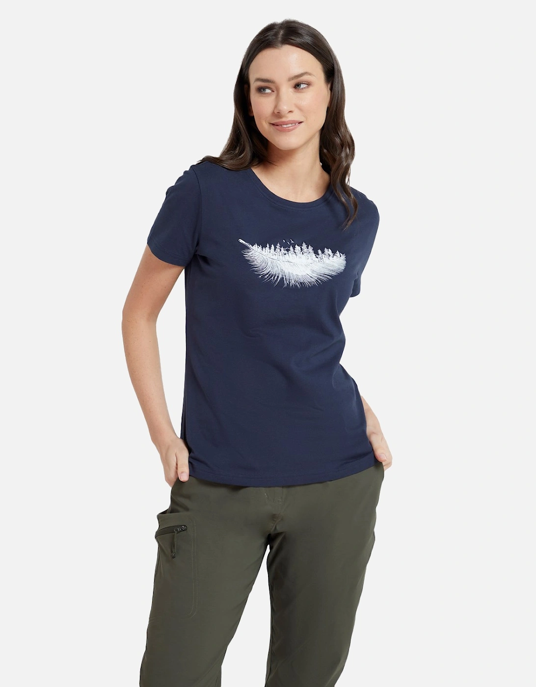 Womens/Ladies Feather Organic Cotton T-Shirt