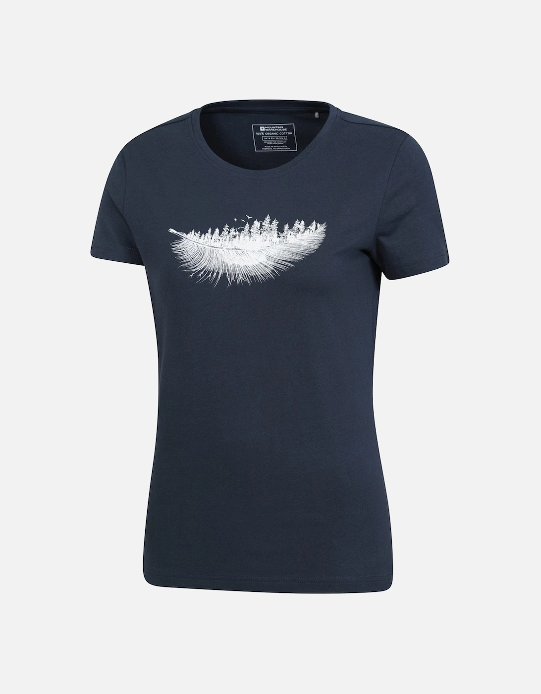 Womens/Ladies Feather Organic Cotton T-Shirt