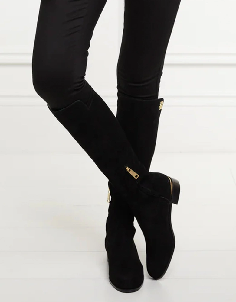 Albany Knee High Black Suede Boot
