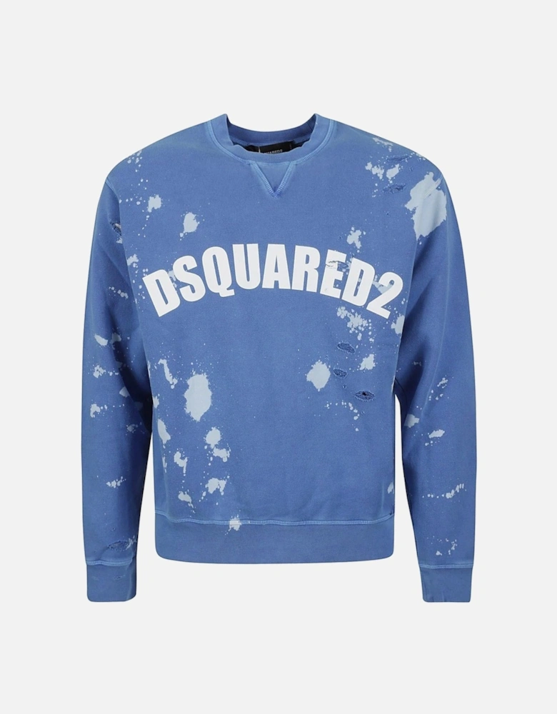 Mens Logo Cotton Sweatshirt Baja Blue