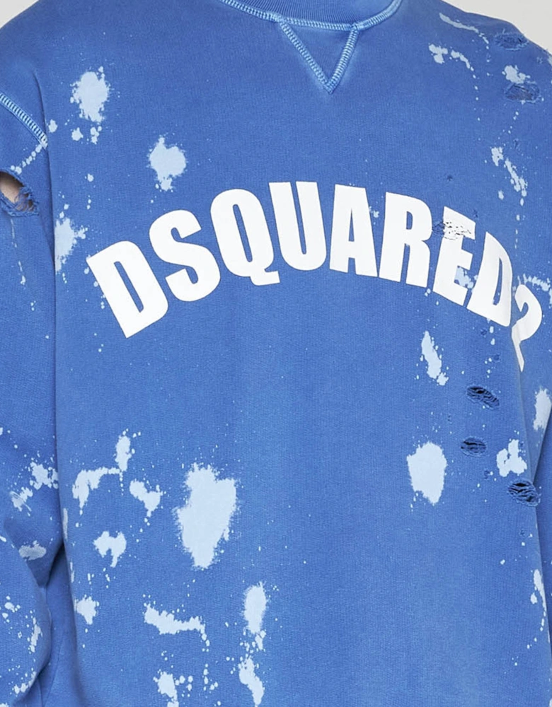 Mens Logo Cotton Sweatshirt Baja Blue