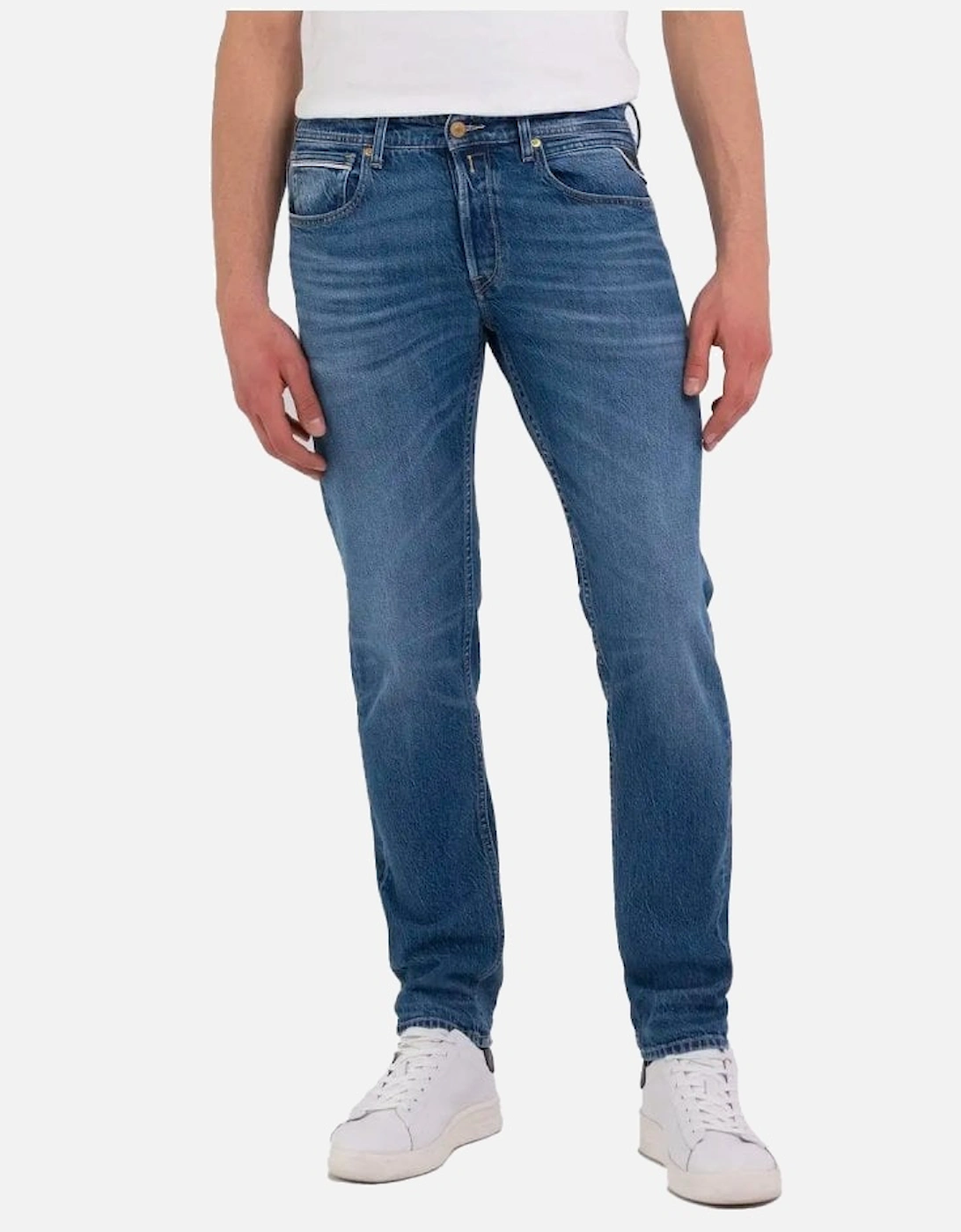 Replay Men's Blue Grover Straight Fit Denim Jeans 009 - : 32/32 32W 32L