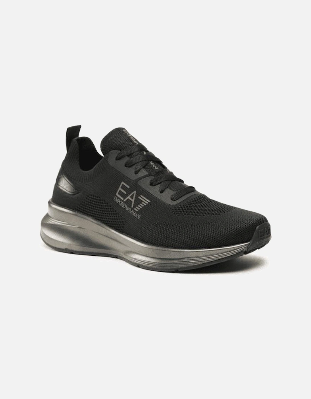 Black/Silver Breathable Mesh Sneaker Trainer