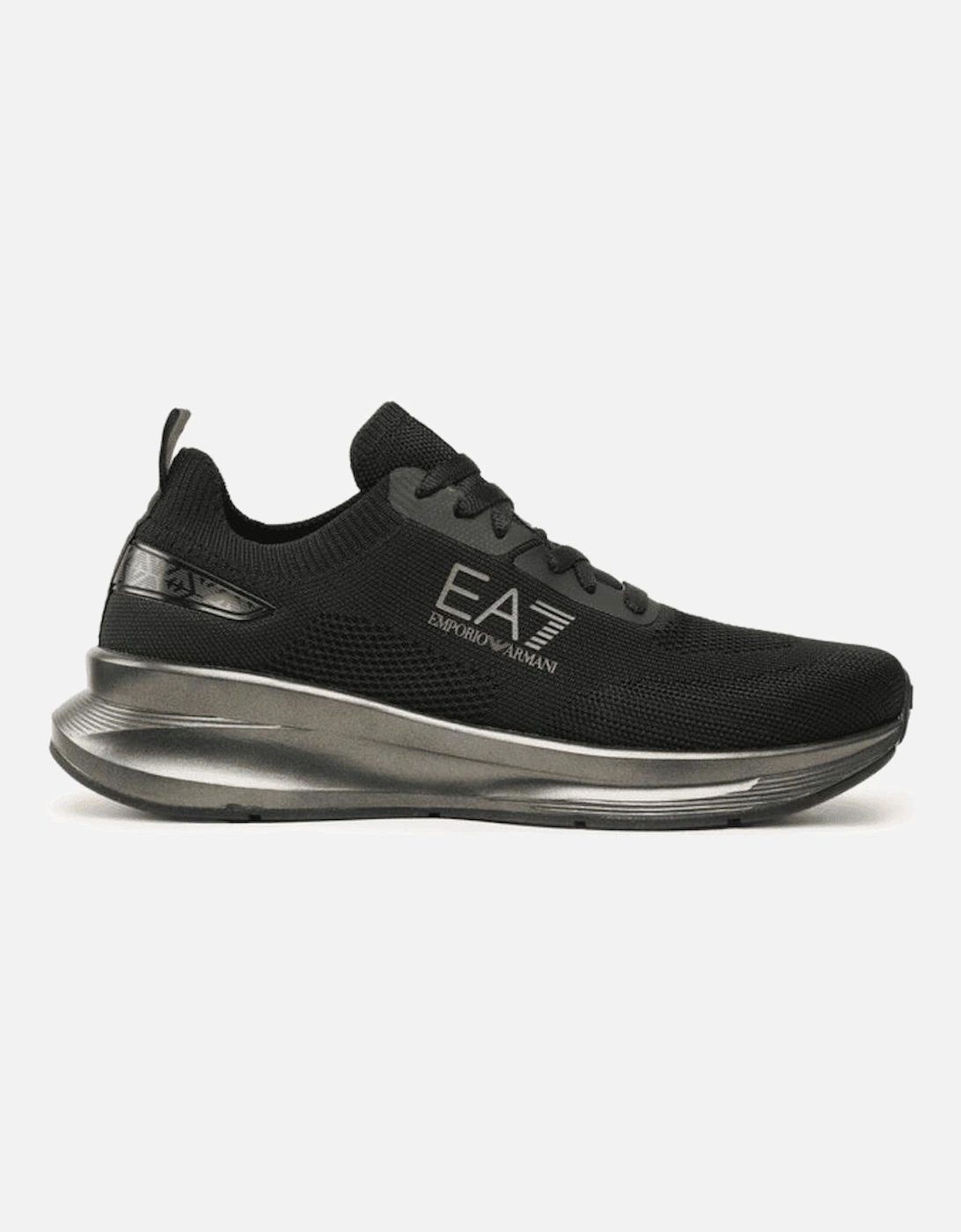 Black/Silver Breathable Mesh Sneaker Trainer, 4 of 3