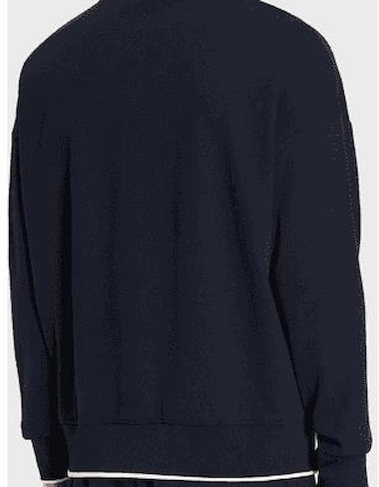 Cotton Outline Logo Print Black Sweatshirt