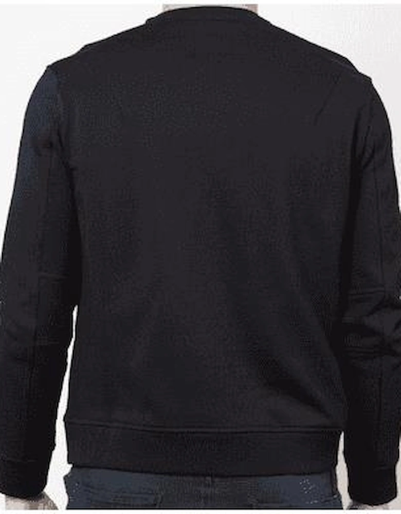 Cotton Embroidered Logo Black Sweatshirt