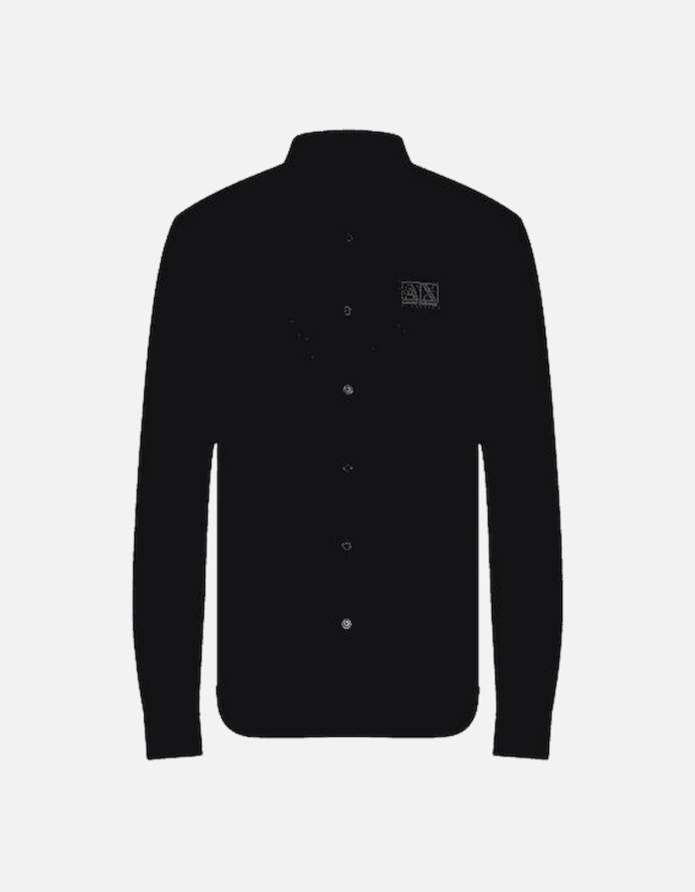 Cotton AX Badge Logo Black Shirt