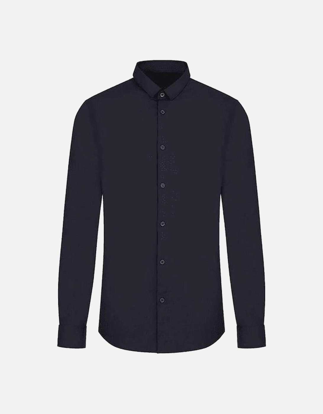Cotton Woven Slim Fit Navy Shirt, 4 of 3