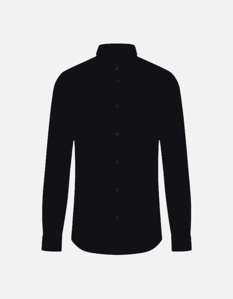 Cotton Woven Slim Fit Black Shirt