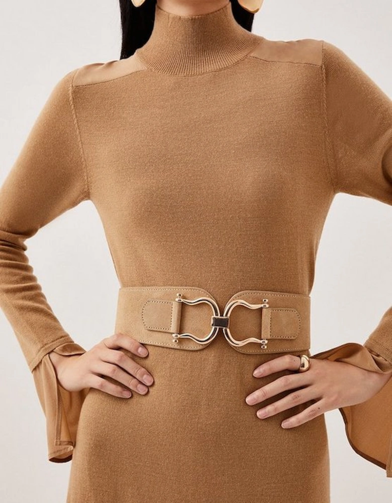 Suede Chunky Stretch Waist Belt