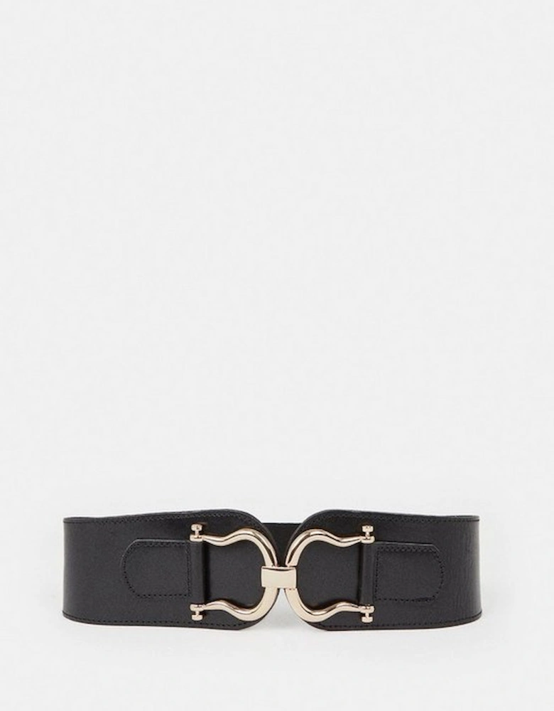 Leather Stretch Wide Waist Belt