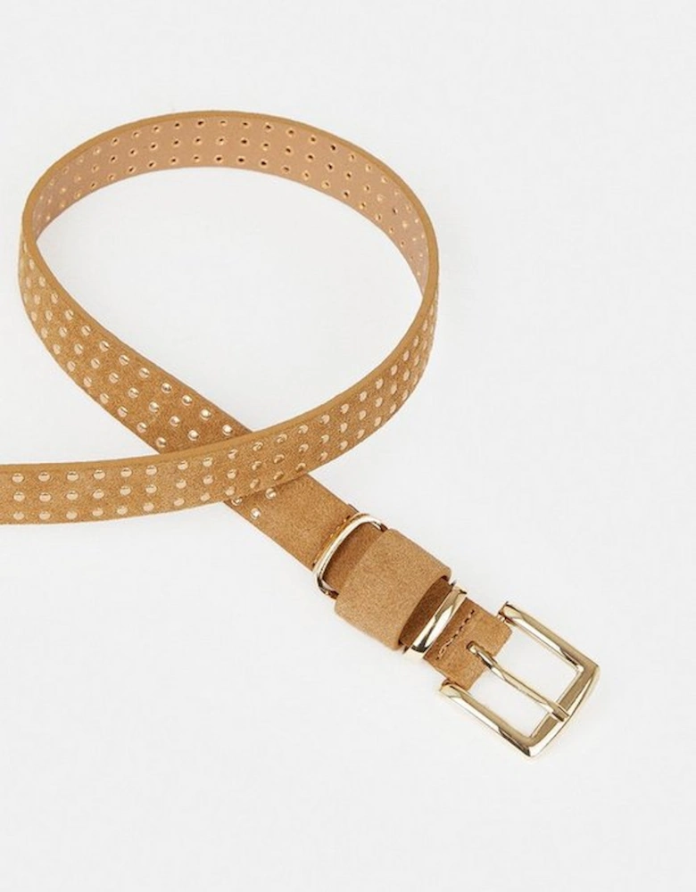 Suede Studded Waist Belt