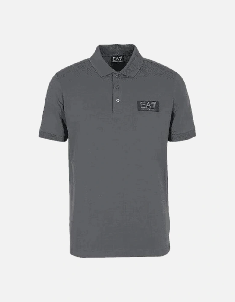 Cotton Box Logo Short Sleeve Grey Polo Shirt