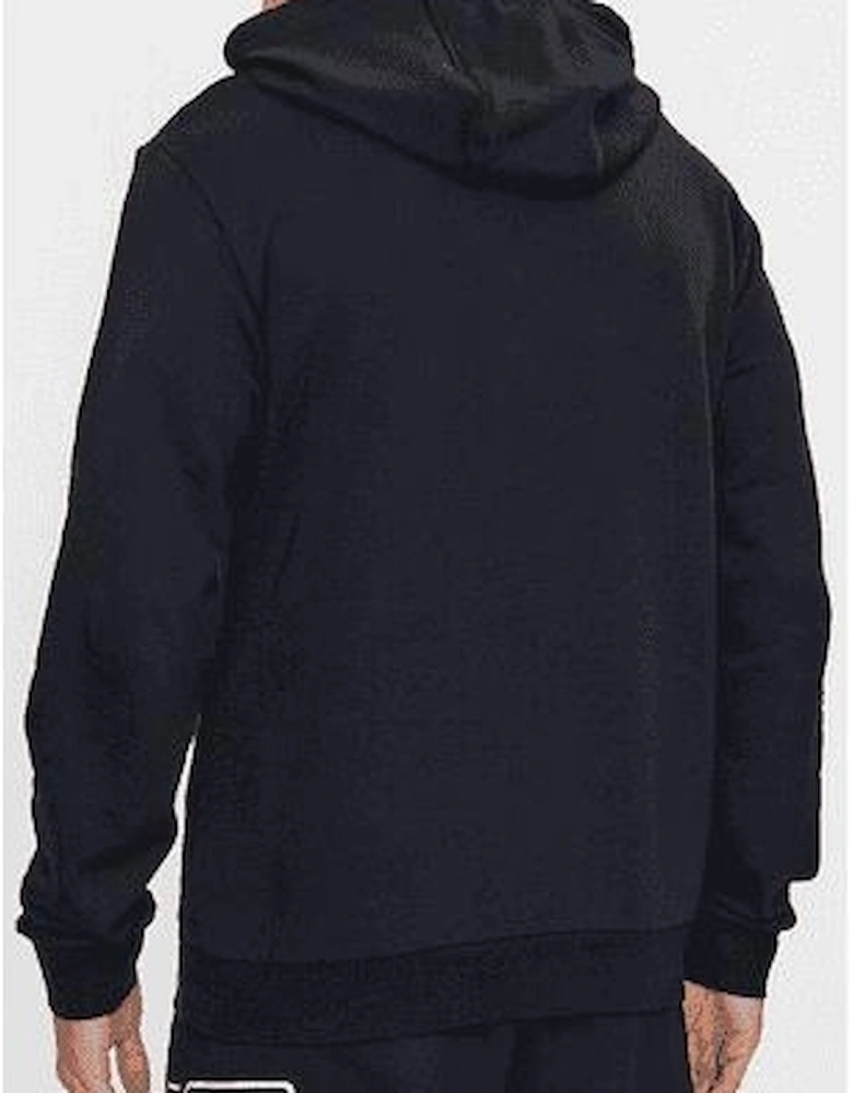 Cotton Hollow Logo Pullover Black Hoodie