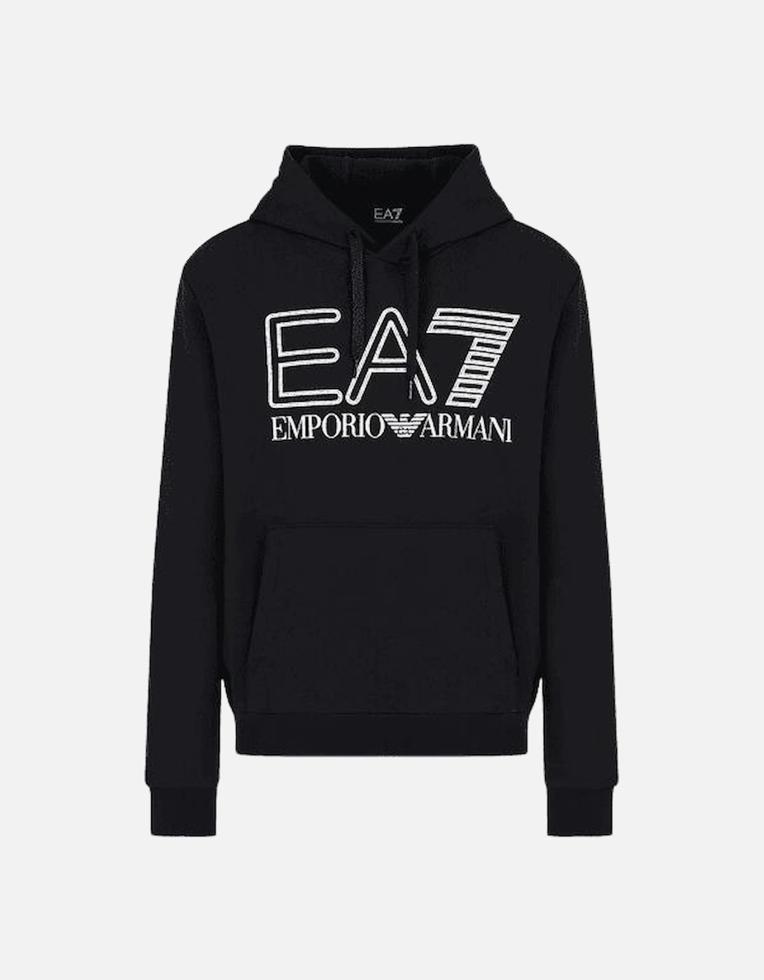 Cotton Hollow Logo Pullover Black Hoodie, 3 of 2