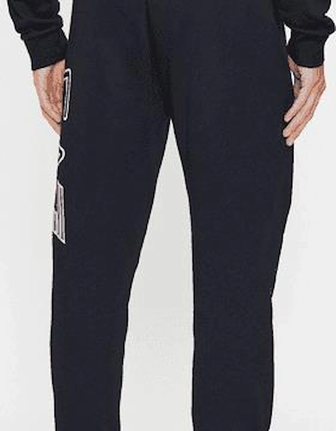 Cotton Hollow Logo Black Tracksuit Bottoms