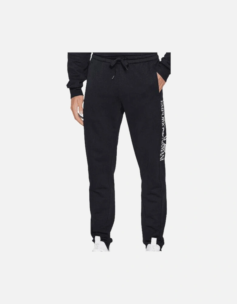 Cotton Hollow Logo Black Tracksuit Bottoms