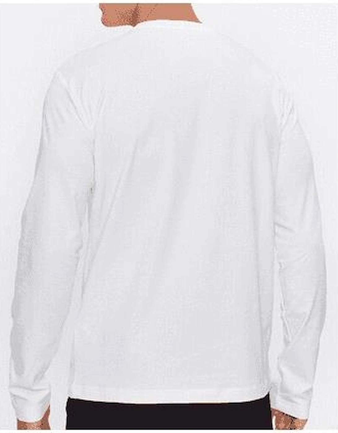 Cotton Split Logo White Long Sleeve T-Shirt