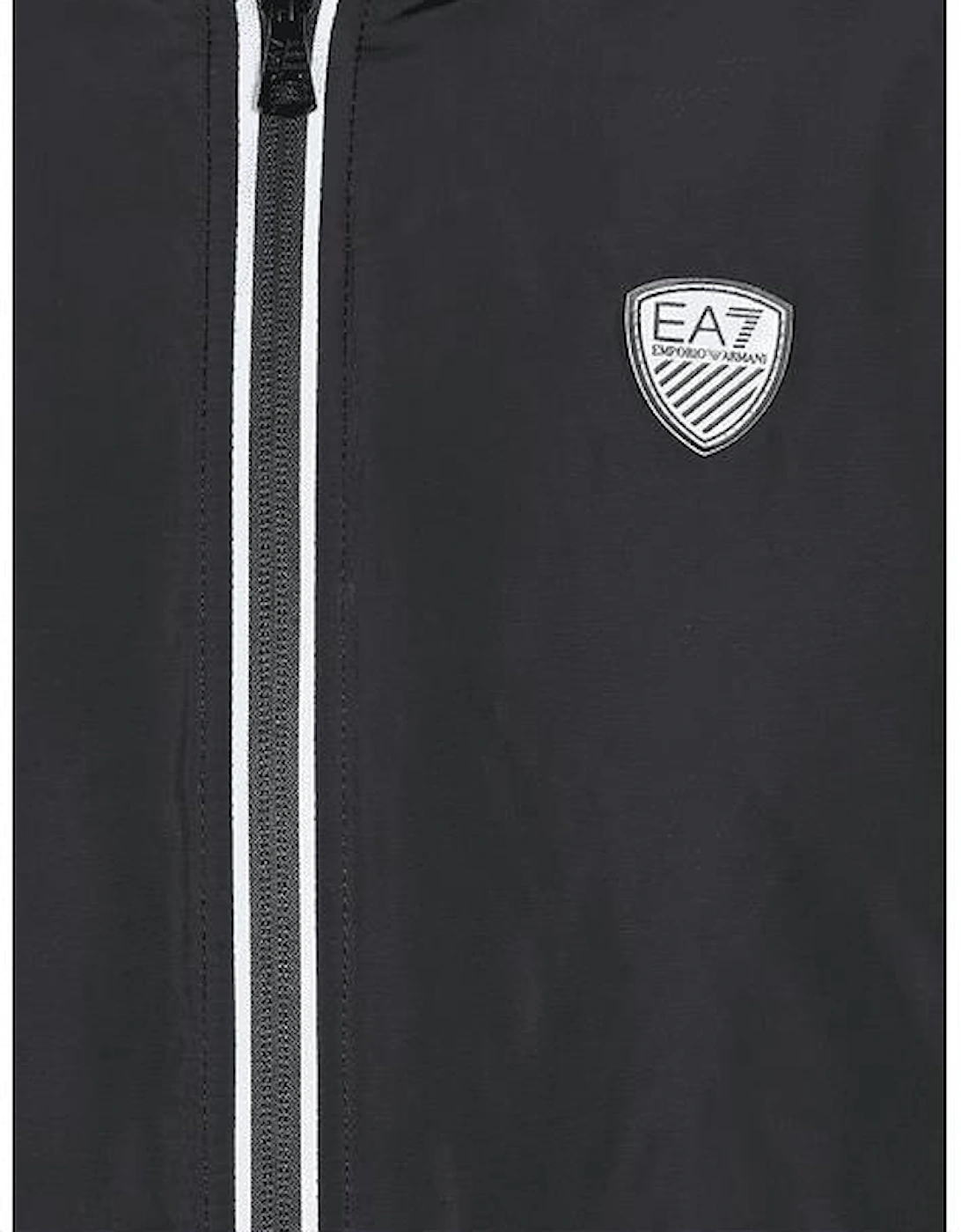 Nylon Badge Logo Black Bomber Jacket