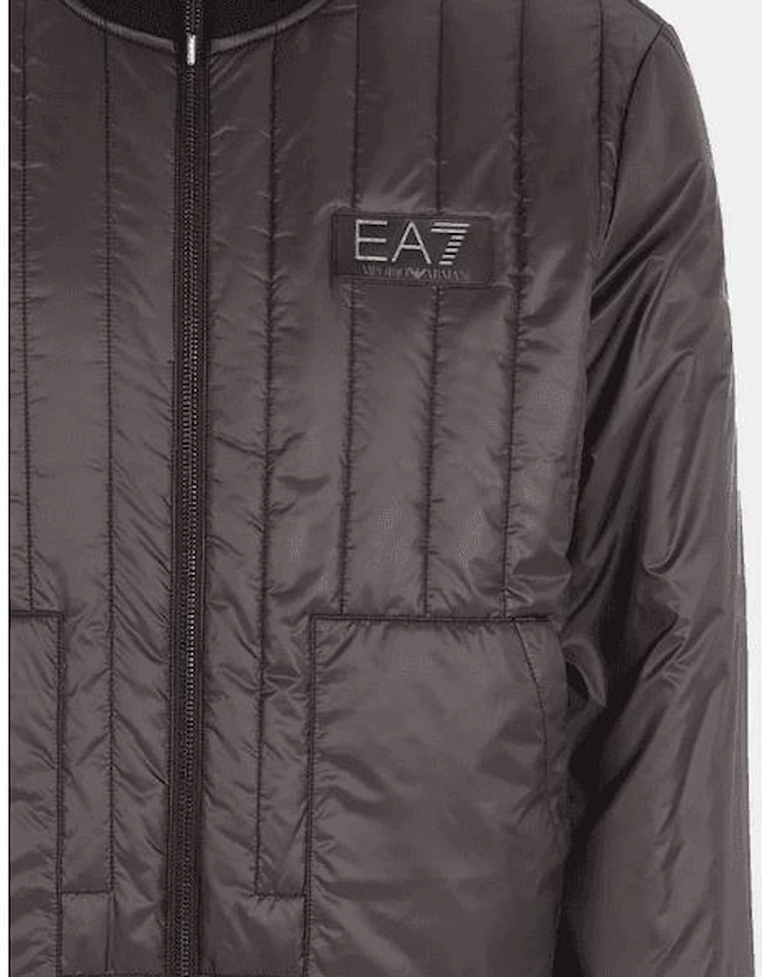 Lightweight Zip Up Reversible Black/Grey Bomber Jacket